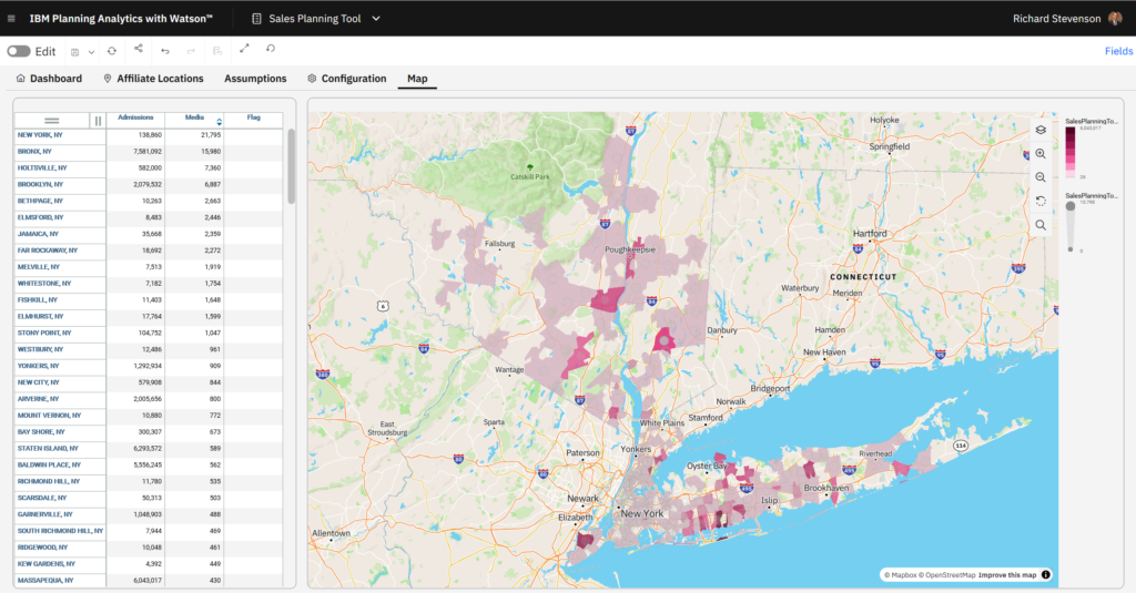 IBM Planning Analytics Map